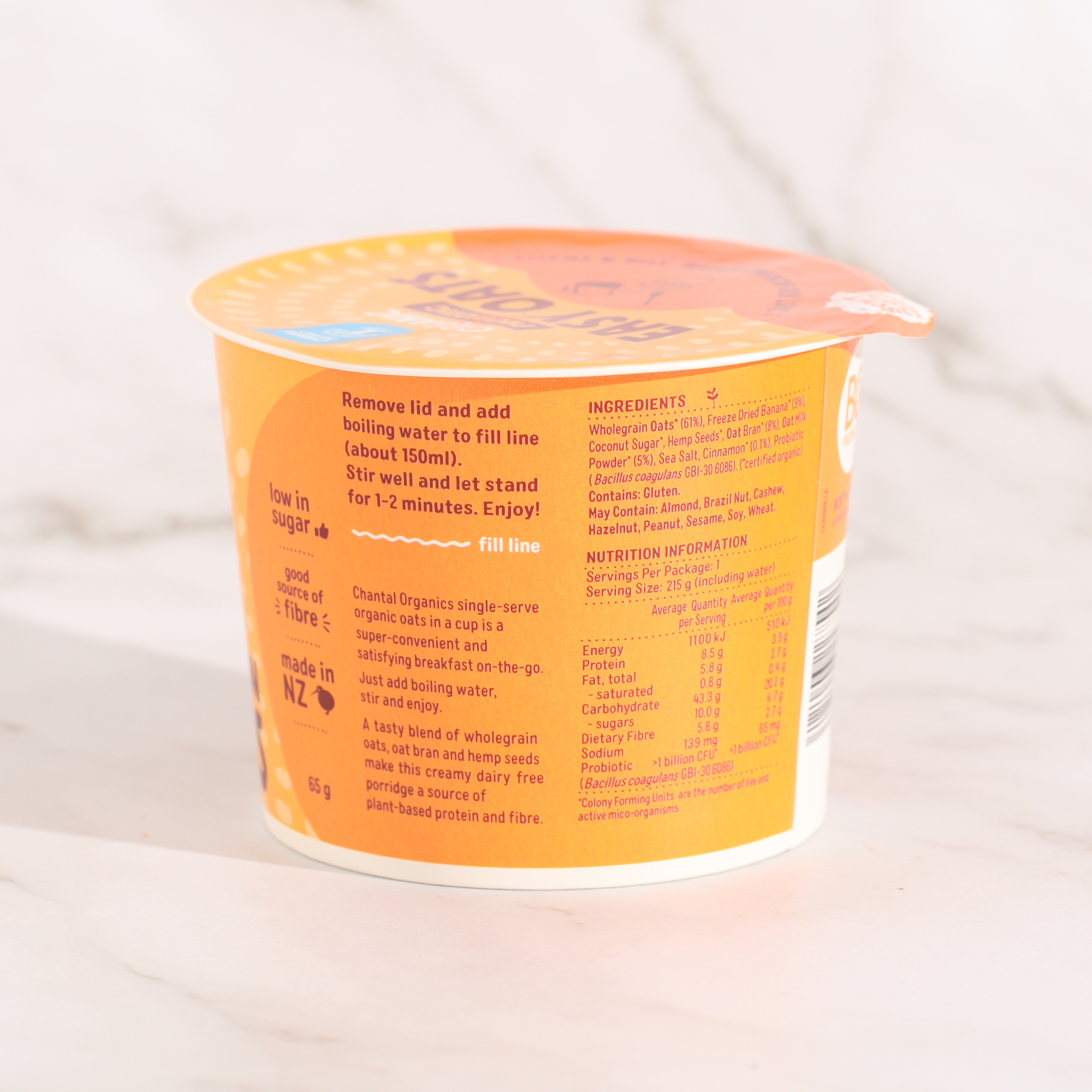 Probiotic Easy Oats Banana & Cinnamon - Chantal Organics